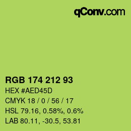 Color code: RGB 174 212 93 | qconv.com