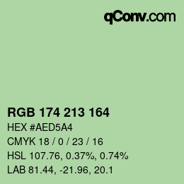 カラーコード: RGB 174 213 164 | qconv.com