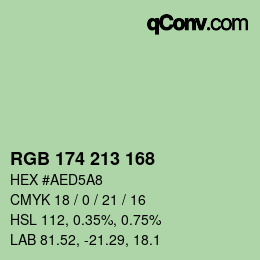 Color code: RGB 174 213 168 | qconv.com