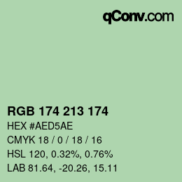 Color code: RGB 174 213 174 | qconv.com