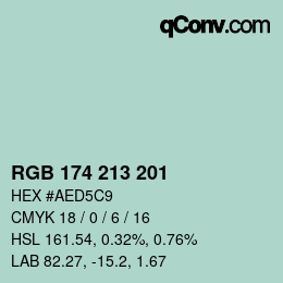 Color code: RGB 174 213 201 | qconv.com