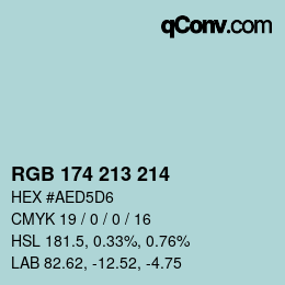 Farbcode: RGB 174 213 214 | qconv.com