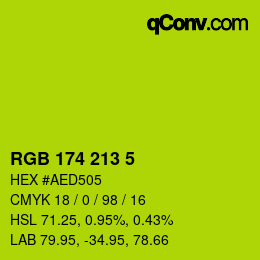 Color code: RGB 174 213 5 | qconv.com