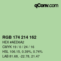 Color code: RGB 174 214 162 | qconv.com