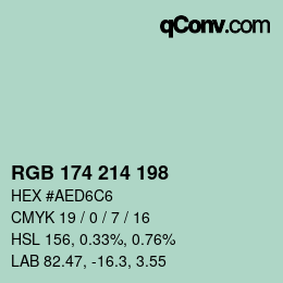 Farbcode: RGB 174 214 198 | qconv.com