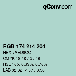Farbcode: RGB 174 214 204 | qconv.com