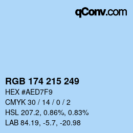 Color code: RGB 174 215 249 | qconv.com