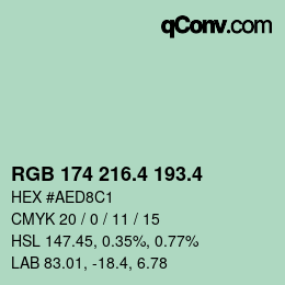 カラーコード: RGB 174 216.4 193.4 | qconv.com