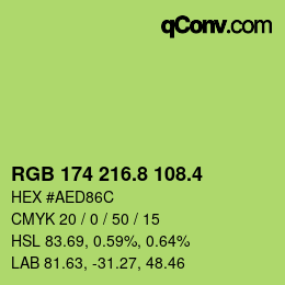 カラーコード: RGB 174 216.8 108.4 | qconv.com