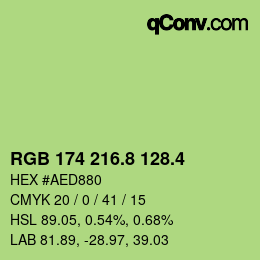 カラーコード: RGB 174 216.8 128.4 | qconv.com