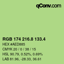 カラーコード: RGB 174 216.8 133.4 | qconv.com