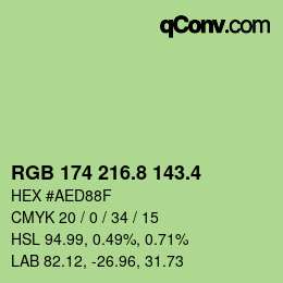カラーコード: RGB 174 216.8 143.4 | qconv.com