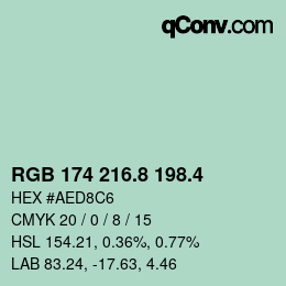 カラーコード: RGB 174 216.8 198.4 | qconv.com