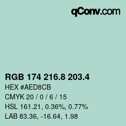 カラーコード: RGB 174 216.8 203.4 | qconv.com