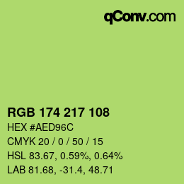 Color code: RGB 174 217 108 | qconv.com