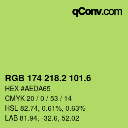 カラーコード: RGB 174 218.2 101.6 | qconv.com