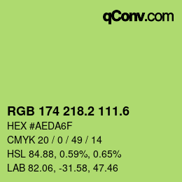 カラーコード: RGB 174 218.2 111.6 | qconv.com
