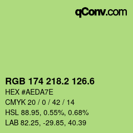 カラーコード: RGB 174 218.2 126.6 | qconv.com