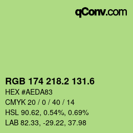 カラーコード: RGB 174 218.2 131.6 | qconv.com