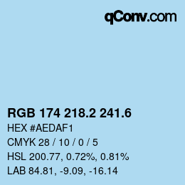 カラーコード: RGB 174 218.2 241.6 | qconv.com