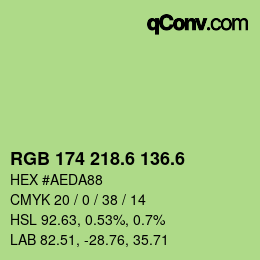 カラーコード: RGB 174 218.6 136.6 | qconv.com