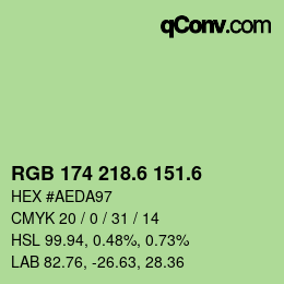 カラーコード: RGB 174 218.6 151.6 | qconv.com