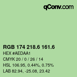 カラーコード: RGB 174 218.6 161.6 | qconv.com