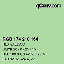 颜色代码: RGB 174 218 164 | qconv.com