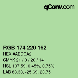 Color code: RGB 174 220 162 | qconv.com