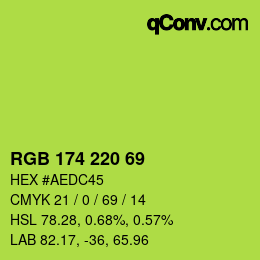 Color code: RGB 174 220 69 | qconv.com
