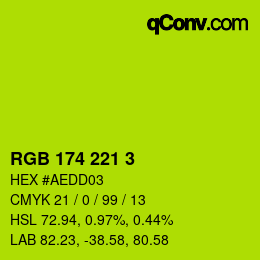 Color code: RGB 174 221 3 | qconv.com