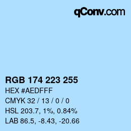 Color code: RGB 174 223 255 | qconv.com