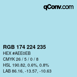 Color code: RGB 174 224 235 | qconv.com