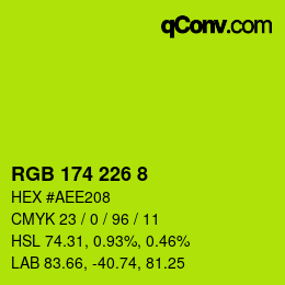 カラーコード: RGB 174 226 8 | qconv.com