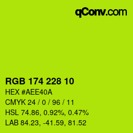 Color code: RGB 174 228 10 | qconv.com