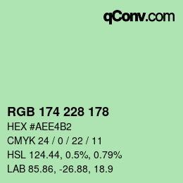 Código de color: RGB 174 228 178 | qconv.com