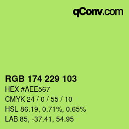 Color code: RGB 174 229 103 | qconv.com