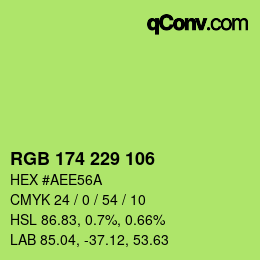 Color code: RGB 174 229 106 | qconv.com