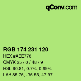 カラーコード: RGB 174 231 120 | qconv.com