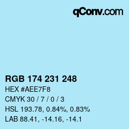 カラーコード: RGB 174 231 248 | qconv.com