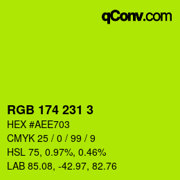 カラーコード: RGB 174 231 3 | qconv.com