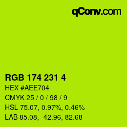 Color code: RGB 174 231 4 | qconv.com