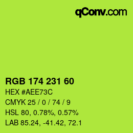 Farbcode: RGB 174 231 60 | qconv.com