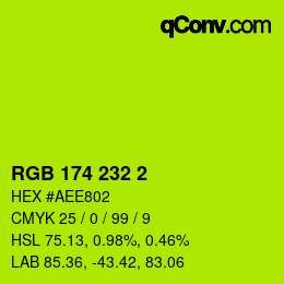 Color code: RGB 174 232 2 | qconv.com