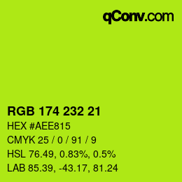 Color code: RGB 174 232 21 | qconv.com