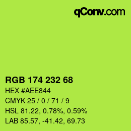 Color code: RGB 174 232 68 | qconv.com