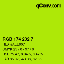 Color code: RGB 174 232 7 | qconv.com