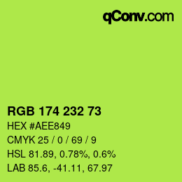 Color code: RGB 174 232 73 | qconv.com