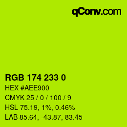 Color code: RGB 174 233 0 | qconv.com