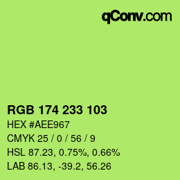カラーコード: RGB 174 233 103 | qconv.com